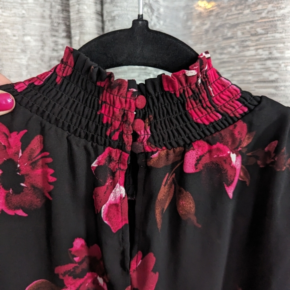 NANETTE LEPORE Stevie Floral Printed Quarter Puff Sleeve Midi Dress - Picture 5 of 7